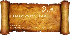 Dimitrievits Antal névjegykártya